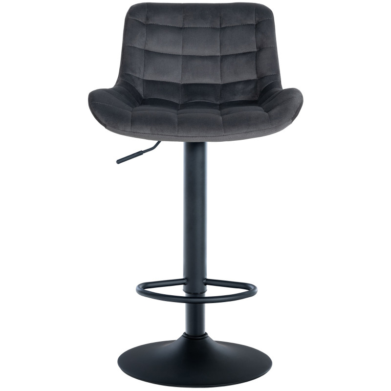 Tabouret de bar en velours Tover gris foncé