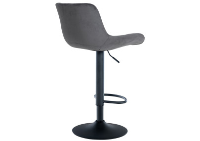 Tabouret de bar Tover en velours gris foncé