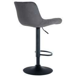 Tabouret de bar en velours Tover gris foncé