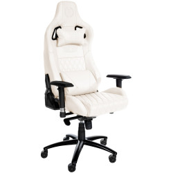 Fauteuil de bureau Keren, cuir véritable, blanc