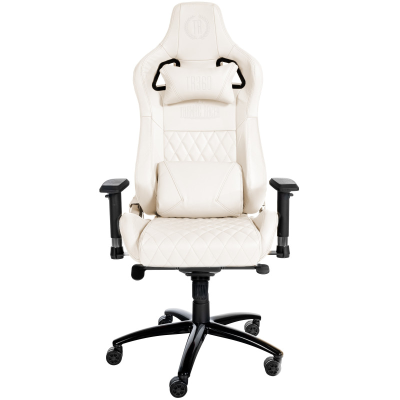 Fauteuil de bureau Keren, cuir véritable, blanc