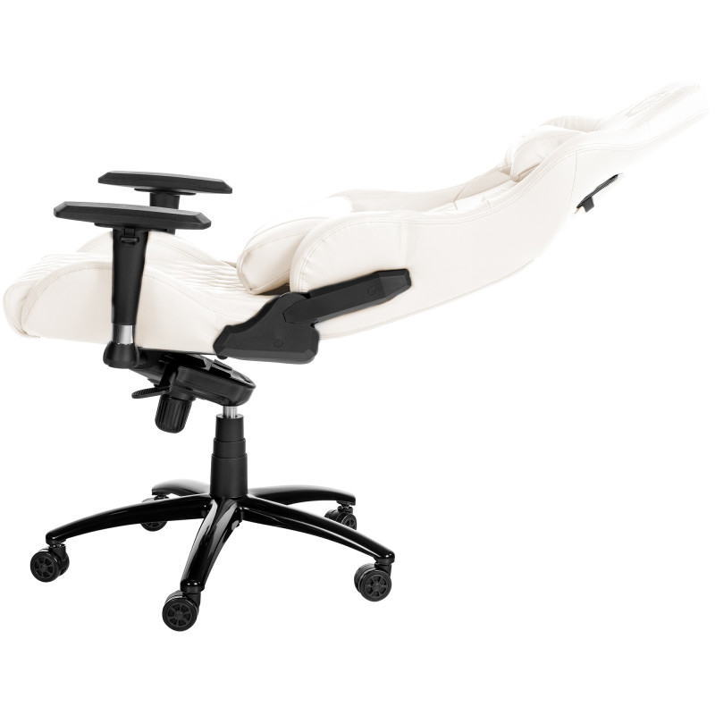 Silla de oficina Keren de cuero genuino Blanco