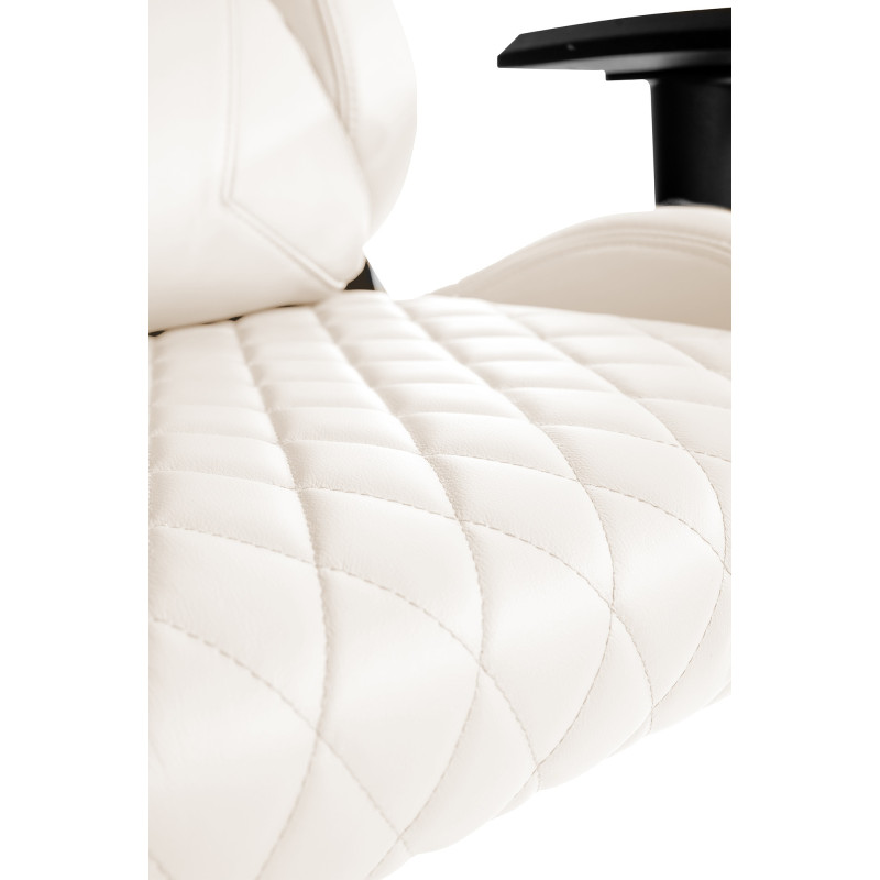 Fauteuil de bureau Keren, cuir véritable, blanc