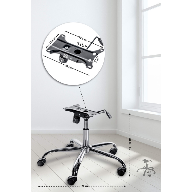 Cadre de chaise de bureau 1 chromé