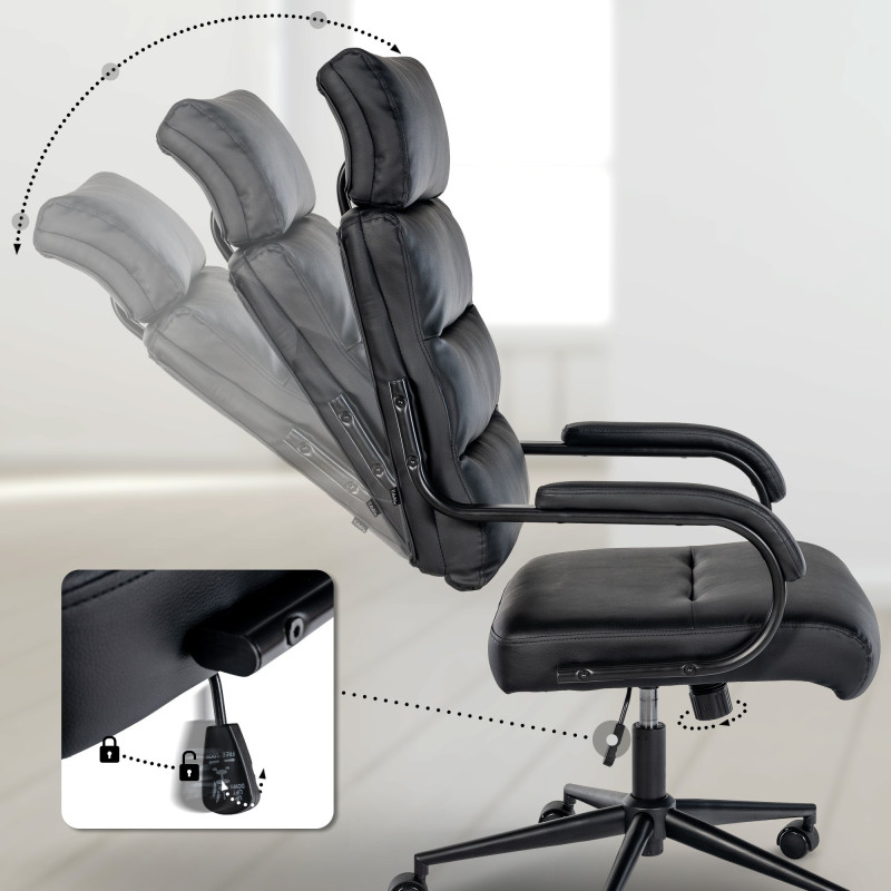 Chaise de bureau Campo noire/noire