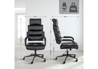 Chaise de bureau Campo noire/noire