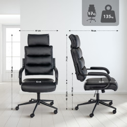 Chaise de bureau Campo noire/noire