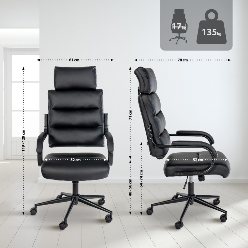 Chaise de bureau Campo noire/noire