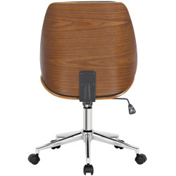 Chaise de bureau Mitch, chromée, noyer/noire