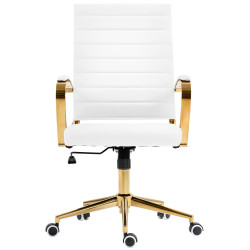Fauteuil de bureau Havana, similicuir, blanc