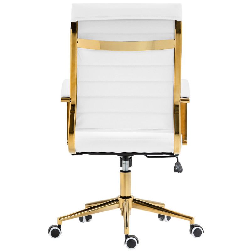 Fauteuil de bureau Havana, similicuir, blanc