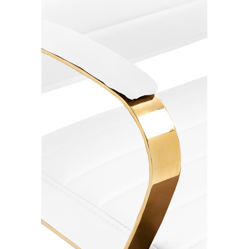 Fauteuil de bureau Havana, similicuir, blanc