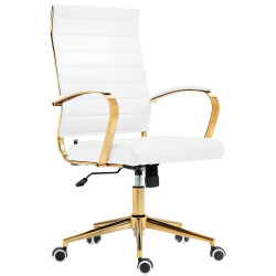 Fauteuil de bureau Havana, similicuir, blanc