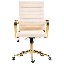 Fauteuil de bureau Havana, similicuir, crème