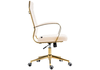 Fauteuil de bureau Havana, similicuir, crème