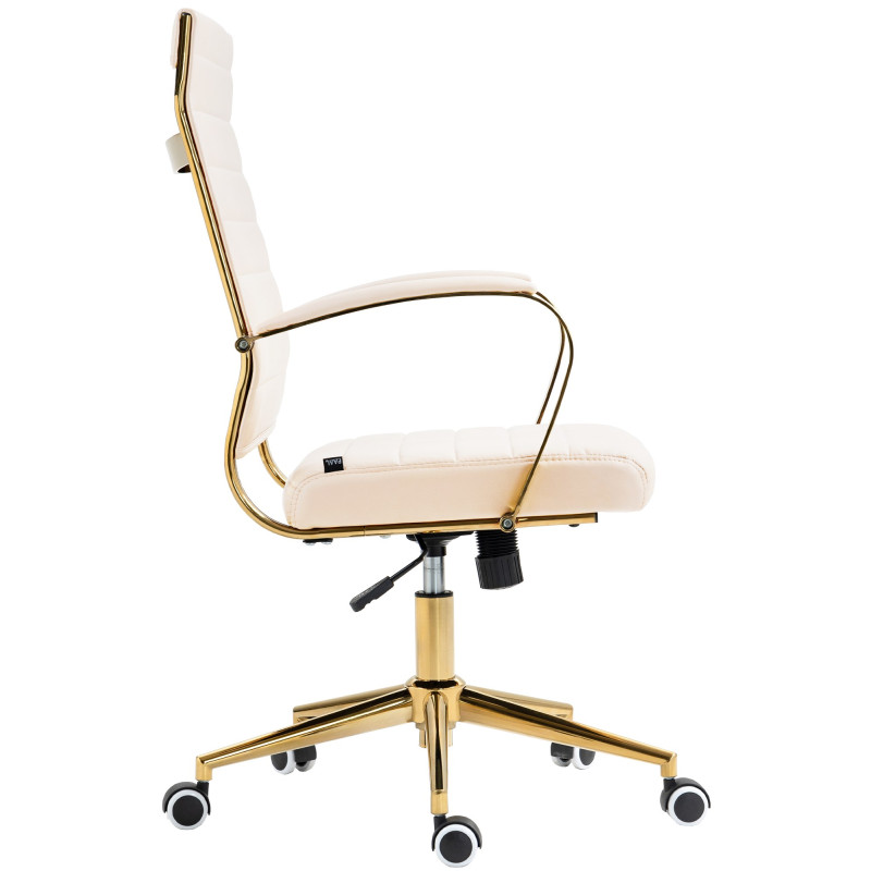 Silla de oficina Havanna en polipiel Crema