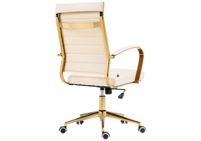 Silla de oficina Havanna en polipiel Crema