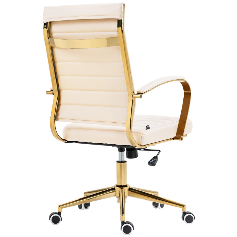 Fauteuil de bureau Havana, similicuir, crème