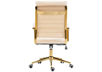 Silla de oficina Havanna en polipiel Crema