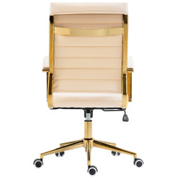 Silla de oficina Havanna en polipiel Crema