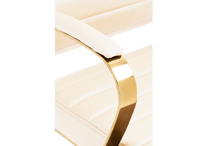 Silla de oficina Havanna en polipiel Crema