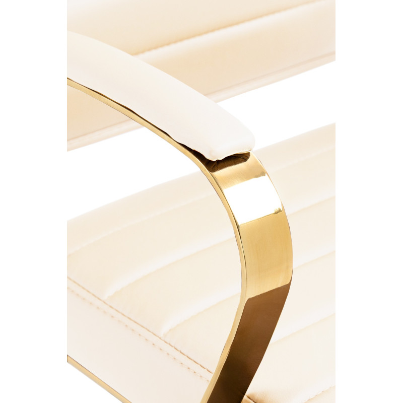 Sedia da ufficio in similpelle Havanna crema