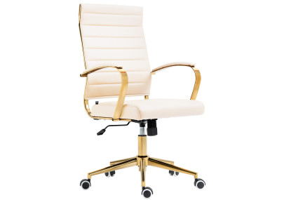 Silla de oficina Havanna en polipiel Crema