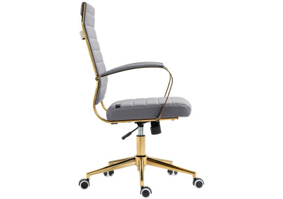 Fauteuil de bureau Havana, similicuir gris