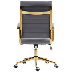 Fauteuil de bureau Havana, similicuir gris