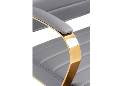 Fauteuil de bureau Havana, similicuir gris