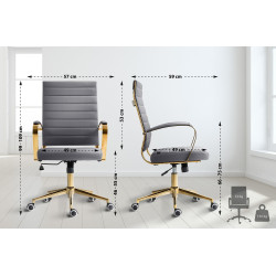 Silla de oficina Havanna en polipiel Gris