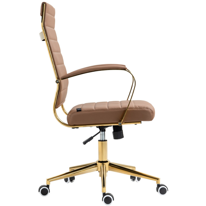 Fauteuil de bureau Havana, similicuir marron clair