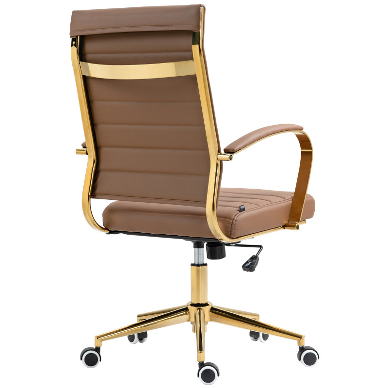Fauteuil de bureau Havana, similicuir marron clair