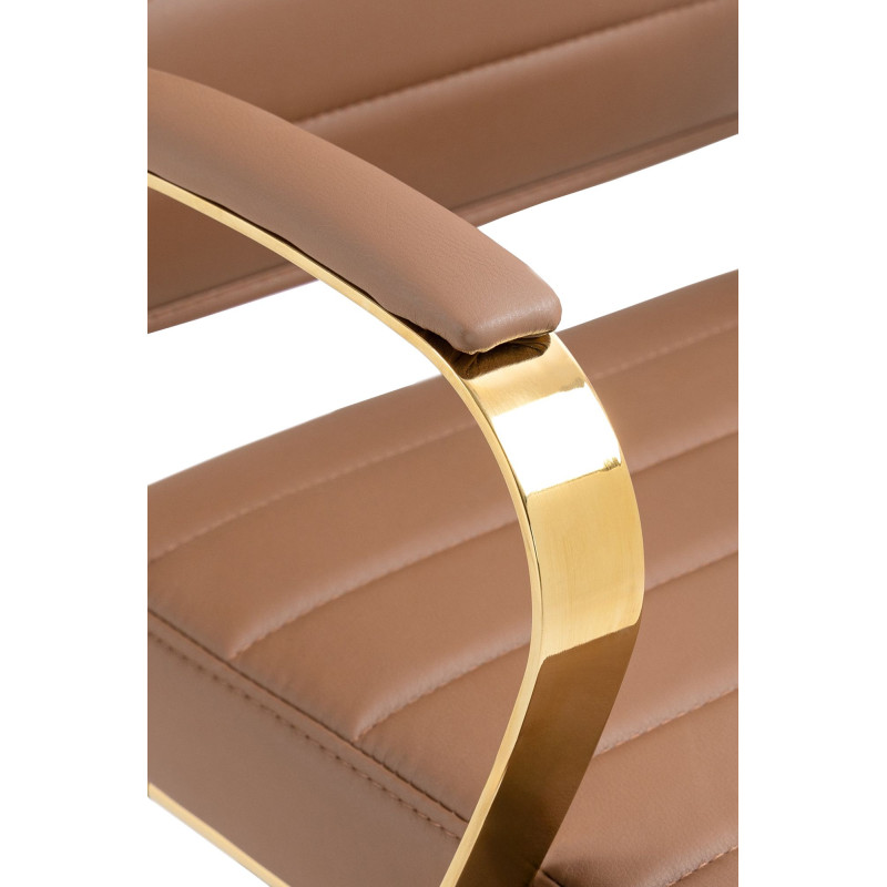 Fauteuil de bureau Havana, similicuir marron clair