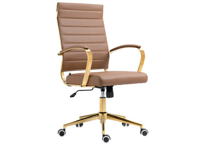 Fauteuil de bureau Havana, similicuir marron clair