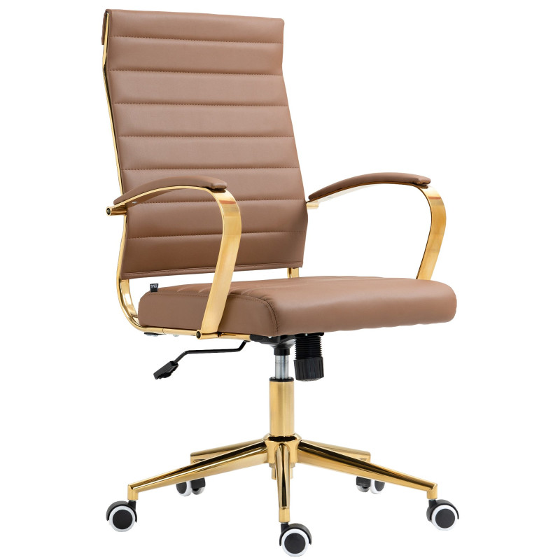 Fauteuil de bureau Havana, similicuir marron clair