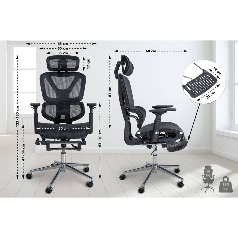 Silla de oficina Grover Negro