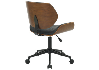 Chaise de bureau Harvest en similicuir noyer/noir