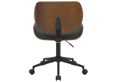 Silla de oficina Harvest en piel sintética Nogal/negro