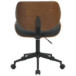 Silla de oficina Harvest en piel sintética Nogal/negro