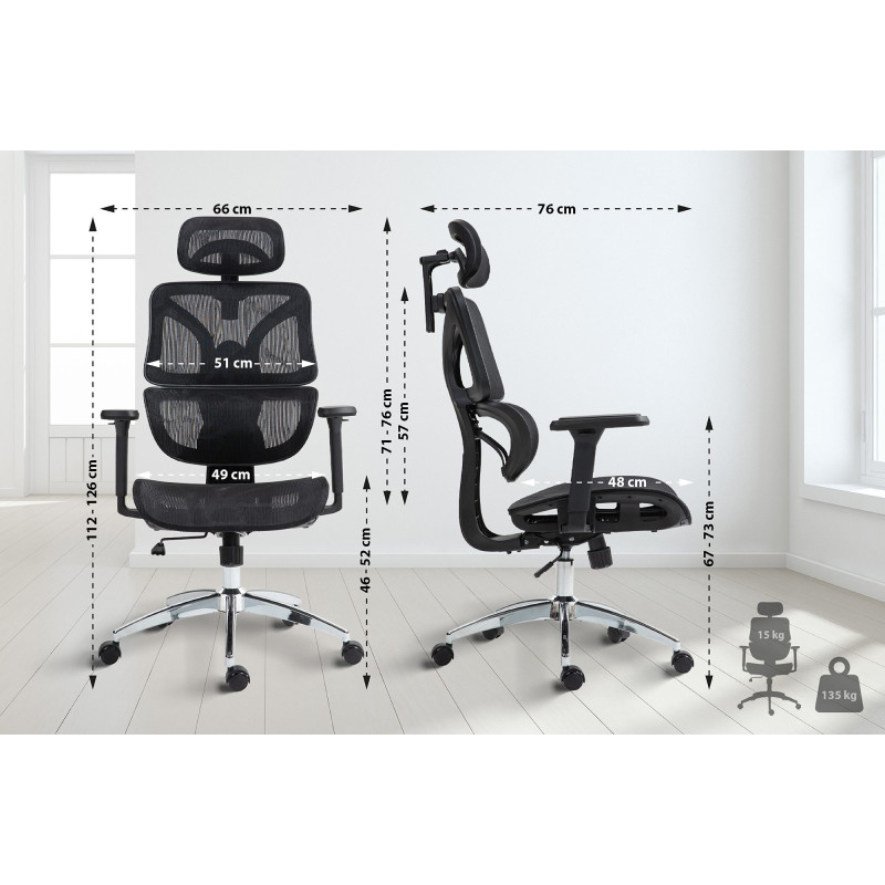 Chaise de bureau Deshler, noire