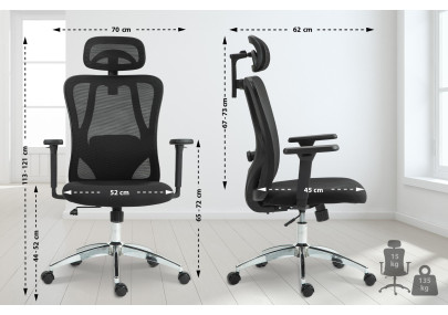 Silla de oficina Bryden Negro