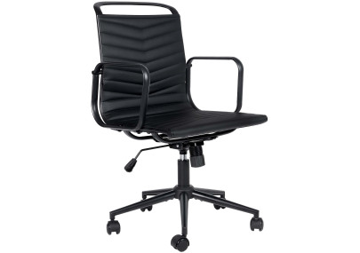 Chaise de bureau Bakers, similicuir, noire