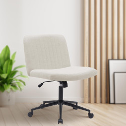 Chaise de bureau Kingman, tissu crème