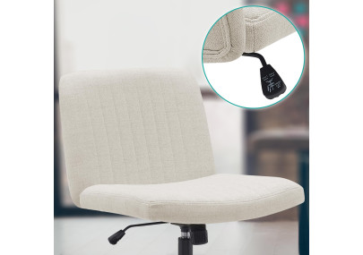 Chaise de bureau Kingman, tissu crème