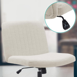 Chaise de bureau Kingman, tissu crème