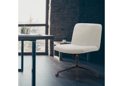 Chaise de bureau Kingman, tissu crème