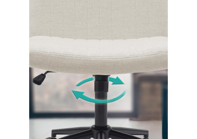 Chaise de bureau Kingman, tissu crème