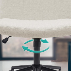 Chaise de bureau Kingman, tissu crème