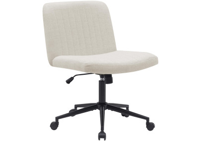 Chaise de bureau Kingman, tissu crème